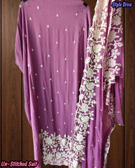 Premium Georgette Embroidered Unstitched Suit with Scalloped Dupatta
