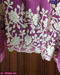 Premium Georgette Embroidered Unstitched Suit with Scalloped Dupatta