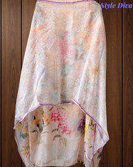 Organza Digital Print Zari Work Semi-Stitched Suit with Organza Digital Print Dupatta