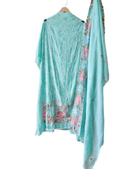Mul Cotton Parsi Embroidered Unstitched Suit with Scalloped Embroidered Dupatta (3 Pc Set)
