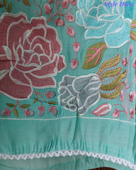 Mul Cotton Parsi Embroidered Unstitched Suit with Scalloped Embroidered Dupatta (3 Pc Set)