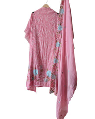 Mul Cotton Parsi Embroidered Unstitched Suit with Scalloped Embroidered Dupatta (3 Pc Set)