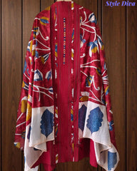 Cotton Kantha Embroidery & Pin-Tucks Unstitched Suit Set with Digital Print Dupatta