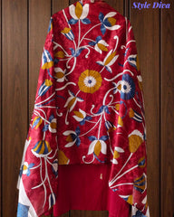 Cotton Kantha Embroidery & Pin-Tucks Unstitched Suit Set with Digital Print Dupatta