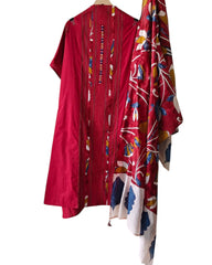 Cotton Kantha Embroidery & Pin-Tucks Unstitched Suit Set with Digital Print Dupatta