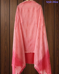 SD1223 - Mul Cotton Unstitched Suit with Ombre Effect, Overall Embroidered Kurta & Matching Dupatta