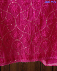 SD1223 - Mul Cotton Unstitched Suit with Ombre Effect, Overall Embroidered Kurta & Matching Dupatta (Copy)