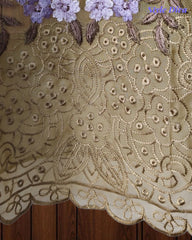 SD1211 -Premium Twill Organza Unstitched Suit Set with Dual Embroidery & Scalloped Dupatta