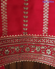 SD1226 -Premium Twill Organza Unstitched Suit Set with Oxidized Sequin Work & Embroidery on Kurta and Dupatta