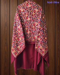 SD1238 - Winter Wear - Timeless Kashmiri Embroidered Pashmina Un-Stitched Suit