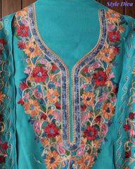 SD1238 - Winter Wear - Timeless Kashmiri Embroidered Pashmina Un-Stitched Suit