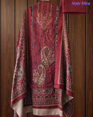 SD1236 - Winter Wear-Pashmina Unstitched Suit with Floral Digital Print, Highlighted Kurta and  Matching Dupatta