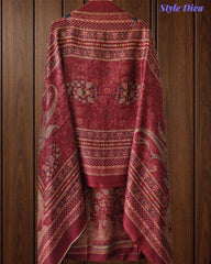 SD1236 - Winter Wear-Pashmina Unstitched Suit with Floral Digital Print, Highlighted Kurta and  Matching Dupatta