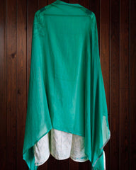 Muslin Mirror Work Unstitched Suit (Green)