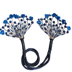 Rhinestone Flower Hair Clip Bun Maker Elegant Lazy Hair Twists Non-fall French Feather Accessories for Women & Girls 1 Pcs (Black French) (SHINE)