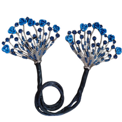 Rhinestone Flower Hair Clip Bun Maker Elegant Lazy Hair Twists Non-fall French Feather Accessories for Women & Girls 1 Pcs (Black French) (SHINE)