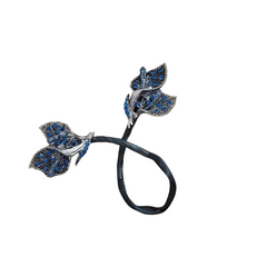Rhinestone Flower Hair Clip Bun Maker Elegant Lazy Hair Twists Non-fall French Feather Accessories for Women & Girls 1 Pcs (Black French) (GRACE)