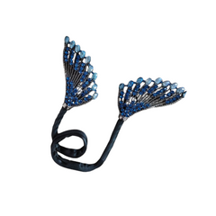 Rhinestone Flower Hair Clip Bun Maker Elegant Lazy Hair Twists Non-fall French Feather Accessories for Women & Girls 1 Pcs (Black French) ( COUTURE)
