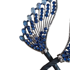 Rhinestone Flower Hair Clip Bun Maker Elegant Lazy Hair Twists Non-fall French Feather Accessories for Women & Girls 1 Pcs (Black French) ( COUTURE)