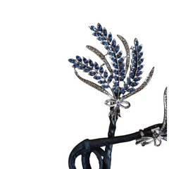 Rhinestone Flower Hair Clip Bun Maker Elegant Lazy Hair Twists Non-fall French Feather Accessories for Women & Girls 1 Pcs (Black French) (CRAVE)