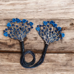Rhinestone Flower Hair Clip Bun Maker Elegant Lazy Hair Twists Non-fall French Feather Accessories for Women & Girls 1 Pcs (Black French) (SHINE)
