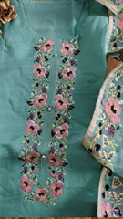 Organza  Semi- STITCHED SUIT With Organza Dupatta