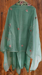 Organza  Semi- STITCHED SUIT With Organza Dupatta