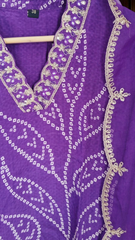 Fully Stitched Crepe Suit with Organza Dupatta