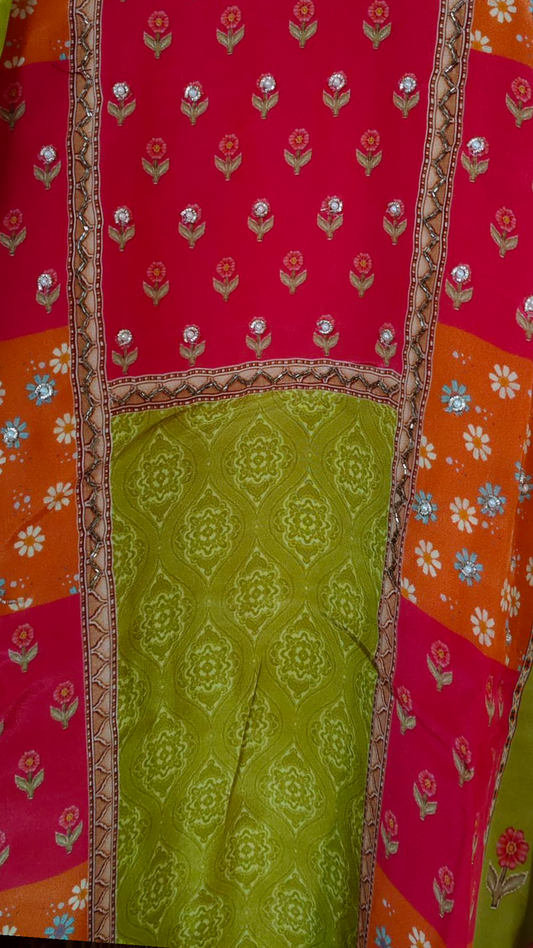 Fully Stitched Crepe Suit with Crepe  Dupatta