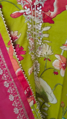 Muslin Kurta with Thread Embroidery & Croatia Lacing – Fully Stitched 3-Piece Suit Set with Shantoon Pants