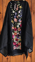 Linen  3D Embroidery Patch Work  UnStitched Suit