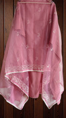 Modal Patch Embroidery Unstitched Suit with Organza Embroidered Dupatta