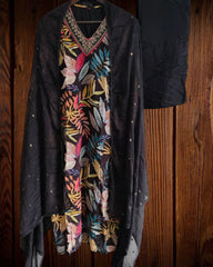 Elegant Chinnon Digital Printed Kurta Set with Neck Embroidery & Chiffon Dupatta – Fully Stitched