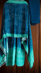 Muslin Digital Printed Ombre 3-Piece Fully Stitched Suit with Hand Work & Shantoon Pants