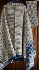Cotton Printed Fully Stitched 3-Piece Suit with Mirror Work & Mul Cotton Dupatta