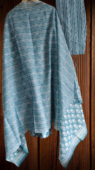 Cotton Printed Fully Stitched 3-Piece Suit with Gota Work Highlights & Dupatta