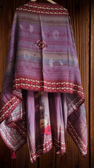 Muslin Digital Print Semi-Stitched Suit with Lace Detailing & Rayon Bottom Fabric