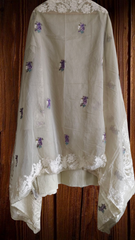 Elegant Embroidered Unstitched Suit – Cotton Kurta with Organza Daman & Soft Dupatta