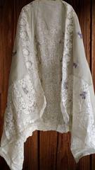 Elegant Embroidered Unstitched Suit – Cotton Kurta with Organza Daman & Soft Dupatta