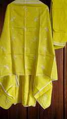 Muslin Kurta with Thread Embroidery & Croatia Lacing – Fully Stitched 3-Piece Suit Set with Shantoon Pants