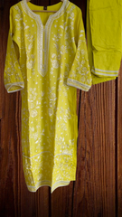 Muslin Kurta with Thread Embroidery & Croatia Lacing – Fully Stitched 3-Piece Suit Set with Shantoon Pants