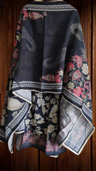 Muslin Digital Print Semi-Stitched Suit with Mirror Highlighting & Lacing – 3 Pc Set