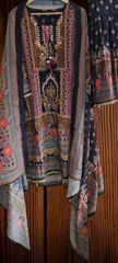 Chinnon Digital Printed Garara Set with Mirror Highlights – 3 Pc Fully Stitched Set