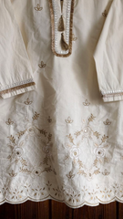 Graceful Cotton Embroidered Kurta Co-Ord Set – 2 Pc Kurta & Pant Set