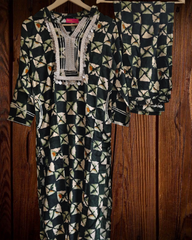 Rayon Afghani Co-Ord Set with Gotta Work – 2 Pc Kurta & Pant Set