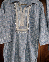Rayon Afghani Co-Ord Set with Gotta Work – 2 Pc Kurta & Pant Set