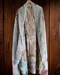🌸 Cotton Embroidered Pakistani Suit with Chiffon Dupatta 🌸