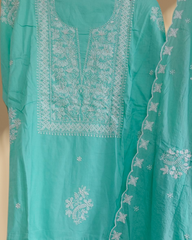 Mul Mul Cotton Chikankari Suit with Matching Dupatta | Unstitched Comfort & Grace