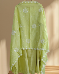 Mul Mul Cotton Chikankari Suit with Matching Dupatta | Unstitched Comfort & Grace