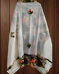 Pure Cotton Suit with Neck Work & Croatia Lace | Cotton Appliqué Dupatta | Unstitched Elegance